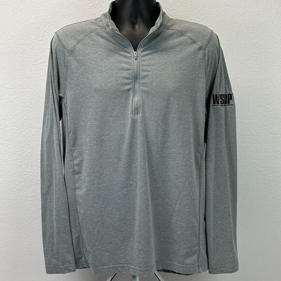 World Series of Poker 1/4 Quarter Zip Shirt Travis Mathew WSOP Gray Mens L Large - Picture 2 of 8